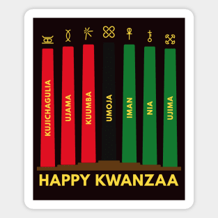 Happy Kwanzaa 7 Principles Kinara Magnet